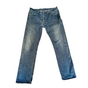 Levi's 501 Original Jeans Men 36x34 Blue Medium Wash Denim Mid Rise Straight Leg